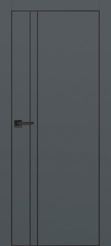 Дверь Profilo Porte PX-20 Графит, AL черная кромка с 4-х сторон