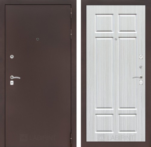 Металлическая дверь в квартиру Лабиринт CLASSIC антик медный 08 - Кристалл вуд