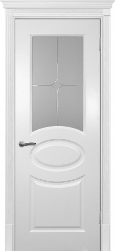 Межкомнатная дверь Текона Смальта-Bella 12 Белый ral 9003, стекло