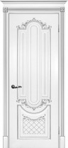 Межкомнатная дверь Текона Смальта-Deco 13 Белый ral 9003 патина серебро