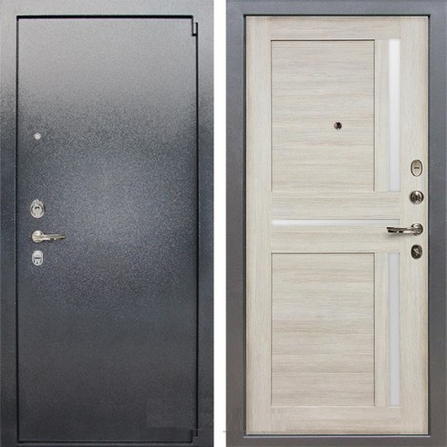 Металлическая дверь Лекс 3 Барк Баджио (Серый букле / Ясень кремовый) панель №49