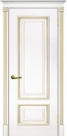 Межкомнатная дверь Текона Смальта-Deco 08 Белый Ral 9003 патина золото