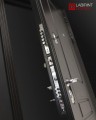 Металлическая входная дверь Мегаполис 02 - Сандал белый, стекло черное