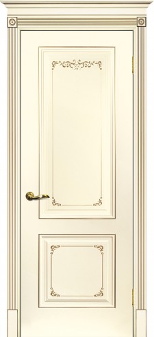 Межкомнатная дверь Текона Смальта-Deco 14 Слоновая кость ral 1013 патина шампань