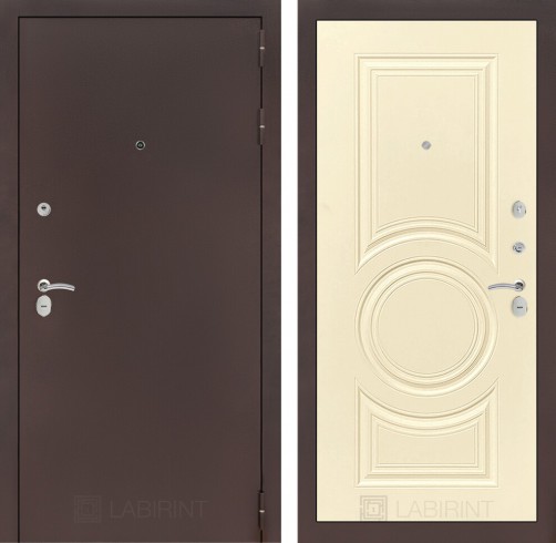 Металлическая дверь в квартиру Лабиринт CLASSIC антик медный 23 - Шампань софт