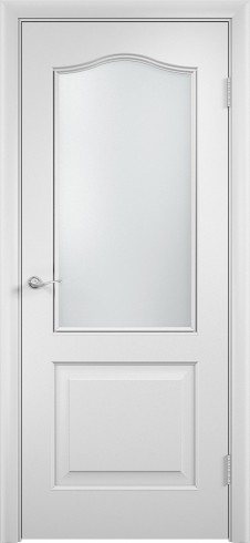 Межкомнатная Дверь Верда Классика ПВХ Белый стекло Глория