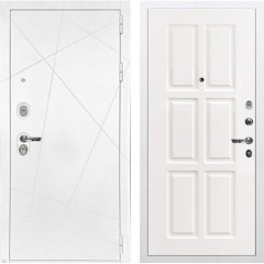 Металлическая дверь Лекс Соната №85 (Белая шагрень / Софт белый снег)