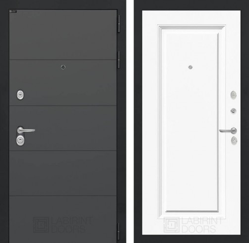 Металлическая входная дверь Лабиринт ART графит 27 - Эмаль RAL 9003