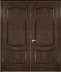 Межкомнатная дверь распашная двустворчатая Лаура 2 дуб морёный