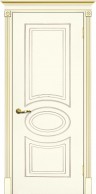 Межкомнатная дверь Текона Смальта-Deco 03 Слоновая кость Ral 1013 патина золото