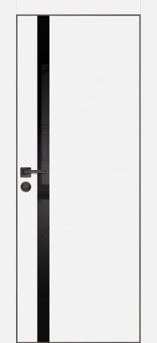 Дверь Profilo Porte PX-8 Белый, кромка с 4-х сторон LACOBEL черный