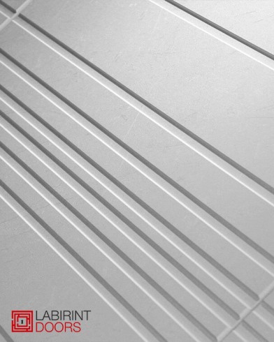 Металлическая дверь в квартиру Лабиринт Трендо 01 - Сандал белый, стекло белое
