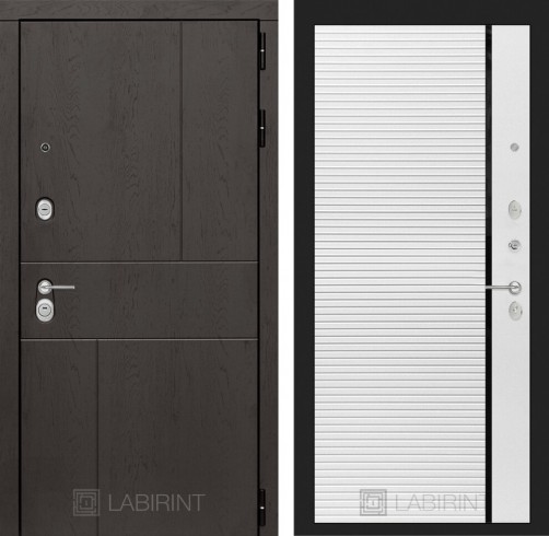 Металлическая входная дверь URBAN 22 - Белый софт, черная вставка