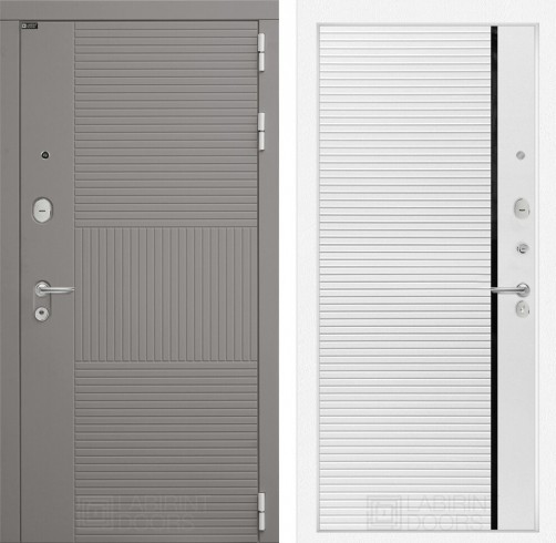 Входная дверь Лабиринт FORMA 22 - Белый софт, черная вставка