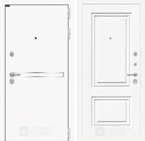 Металлическая входная дверь Лайн WHITE 26 - Эмаль RAL 9003