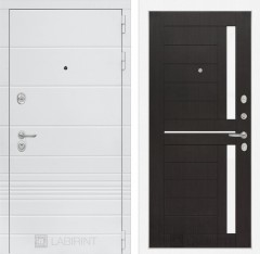 Металлическая дверь в квартиру Лабиринт Трендо 02 - Венге, стекло белое
