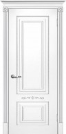 Межкомнатная дверь Текона Смальта-Deco 04 Белый Ral 9003 патина серебро