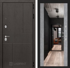 Металлическая входная дверь в квартиру URBAN с Зеркалом Максимум - Бетон светлый