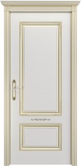 Дверь Аккорд Белая эмаль В2 ПГ Золотая патина