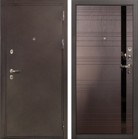 Металлическая дверь Лекс 5А Цезарь Ясень шоколадный (панель №31)