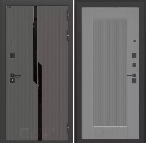Входная дверь Лабиринт CARBON 30 - Серый рельеф софт