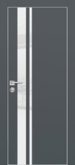 Дверь Profilo Porte PX-16 Графит, кромка с 4-х сторон LACOBEL белоснежный