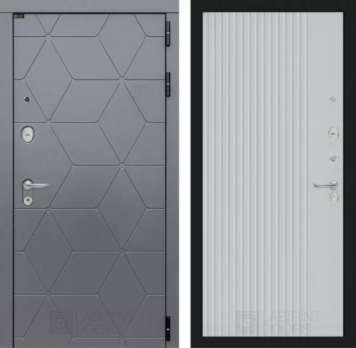 Металлическая дверь в квартиру Лабиринт COSMO 29 - Белый рельеф софт