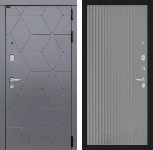 Металлическая дверь в квартиру Лабиринт COSMO 29 - Серый рельеф софт