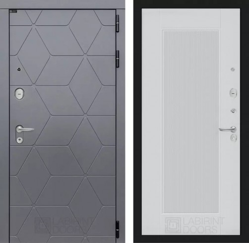 Металлическая дверь в квартиру Лабиринт COSMO 30 - Белый рельеф софт