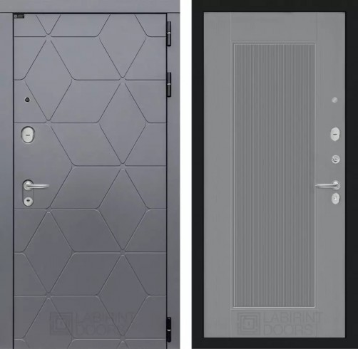 Металлическая дверь в квартиру Лабиринт COSMO 30 - Серый рельеф софт