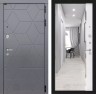 Металлическая дверь в квартиру Лабиринт COSMO с зеркалом Панорама - Белый софт