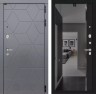 Металлическая дверь в квартиру Лабиринт COSMO с зеркалом Панорама с тонировкой - Черный кварц