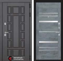 Металлическая входная дверь в квартиру NEW YORK 20 - Бетон темный, зеркальные вставки
