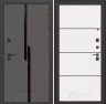 Входная дверь Лабиринт CARBON 25 - Белый софт, черная вставка
