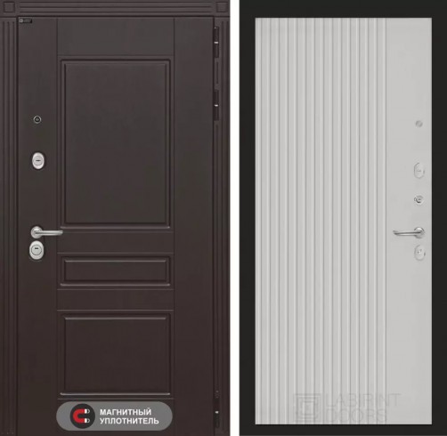 Металлическая входная дверь в квартиру Мегаполис 29 - Белый рельеф софт