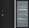 Металлическая дверь Лабиринт CLASSIC шагрень черная 20 - Бетон темный, зеркальные вставки