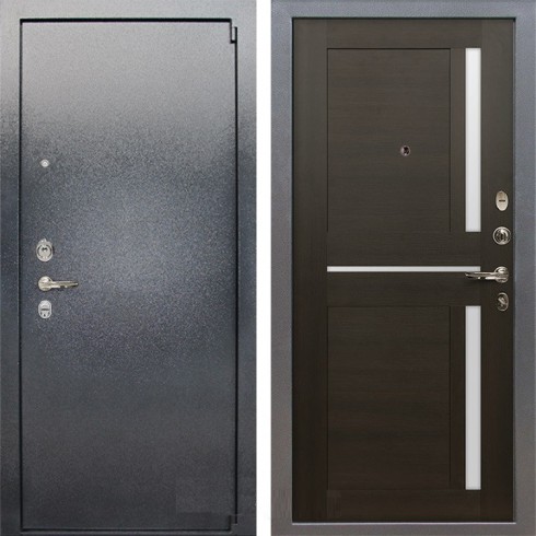 Металлическая дверь Лекс 3 Барк Баджио (Серый букле / Венге) панель №50