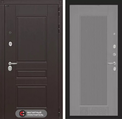 Металлическая входная дверь в квартиру Мегаполис 30 - Грей рельеф софт