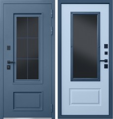 Металлическая дверь АСД "Эльбрус" с окном и английской решеткой (терморазрыв 3к)