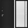 Металлическая дверь Лабиринт CLASSIC шагрень черная 22 - Белый софт, черная вставка