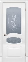 Межкомнатная дверь Текона Смальта-Deco 02 Белый ral 9003 Сатинат пескоструйная обработка