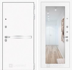 Металлическая входная дверь в квартиру Лайн WHITE с зеркалом 18 - Белое дерево