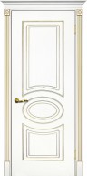 Межкомнатная дверь Текона Смальта-Deco 03 Белый ral 9003 патина золото