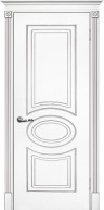 Межкомнатная дверь Текона Смальта-Deco 03 Белый ral 9003 патина серебро