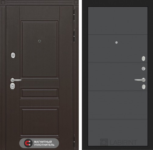 Металлическая входная дверь в квартиру Мегаполис 13 - Графит софт