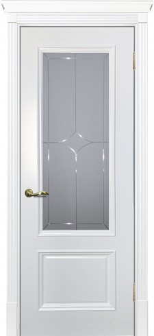 Межкомнатная дверь Текона Смальта-Bella 07 Белый Ral 9003 стекло