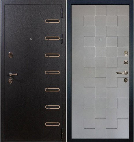 Металлическая дверь Лекс Квадро Графит софт (панель №72)