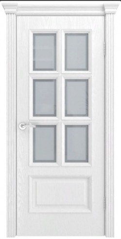 Межкомнатная дверь Фрейм 10 Ясень белоснежный, стекло