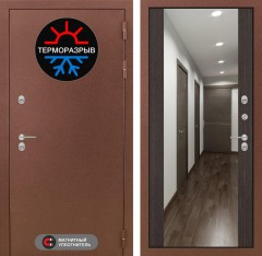 Металлическая дверь в дом Лабиринт Термо Магнит с Зеркалом - Венге