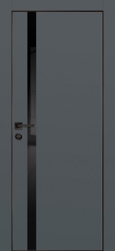 Дверь Profilo Porte PX-8 Графит, кромка с 4-х сторон LACOBEL черный